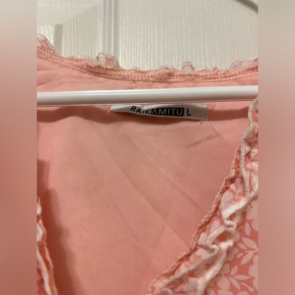 Women's Spring Summer Casual Deep V Neck Ruffle Short Sleeve Floral Midi Dress - Picture 8 of 10